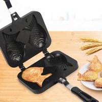NonStick Bakeware Waffle Cake Maker Pan With 2 Sided Fish Shape Stainless Steel Mold