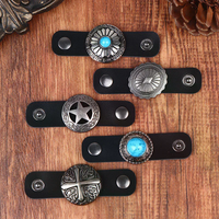 Men Vintage Western Style Scarf Clip Silk Ring Neckwear Slide Fastener Fashion Decor Accessories