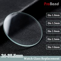Watch Glass Replacement Flat 1.0mm 1.5mm 2.0mm 2.5mm 3.0mm Thick in Diameters 26mm-38.5mm Transparent Crystal 1Pcs Accessories