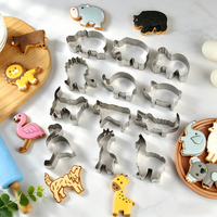Cookie Cutter Set, 12PCS Cartoon Animal Stainless Steel, Food Grade Smooth Reusable EasyClean, Baking Molds Cutters, Kids Party