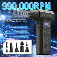 990000RPM X3T Luchtblazer 4-versnellings instelbare borstelloze turbo blower met LED-lampje, batterijdisplay, draadloze persluchtblazer
