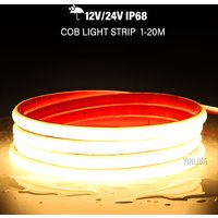 24V 12V IP68 COB LED Strip Waterproof 3000K4000K 6000K Neon Light Underwater 12V 320Leds/m Flexible Ribbon Tape RA90 Lighting