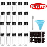 5-20pcs/set 100ml Plastic Spice Salt Pepper Shakers Seasoning Jar BBQ Condiment Vinegar Bottle Spice Can organizer kitchen Tools