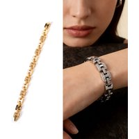 Easy Geometric Pattern Cuff Stainless Steel Bracelet| Plated, Ideal Gift For Women, Friends, Mother'S Day, Valentine'S Day, Moth