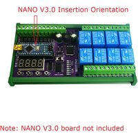 8 Channel 12V 24V Relay Shield Module RS485 PLC IO Expanding Board For Arduino NANO V3.0