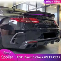 Full Carbon Fiber Rear Trunk Spoiler Wings for Mercedes Benz S Class W217 C217 S63 Coupe 2015-2020 Car Rear Spoiler Wing Lip