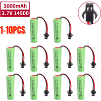 Ulepszona bateria litowo-jonowa 14500 3.7V 3000mAh z wtyczką SM-2P, dłuższy czas pracy dla zabawki samochodu RC C2 D828, bateria litowo-jonowa 14500