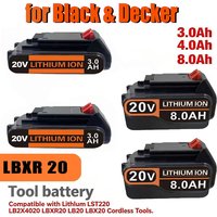 Compatible with 8.0Ah 18V/20V Replacement Battery For Black & Decker LBX20 LBXR20 LB20 LBXR2020 LBX4020 LB2X4020-OPE LBXR20-OPE