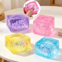 1pc Cube Shiny Maltose Squeeze Toy Simulated Tofu Small Ice Cube Anti Stress Slow Rebound Sensory Fidget Toy Decompression Gifts