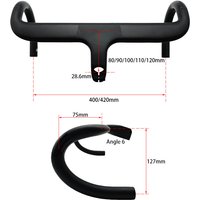 AliExpress NONE Carbon Fiber Road Handlebar, Carbon Fiber Handlebar, Carbon Fiber Integrated Handlebar, Built-in Cable Bicycle Accessories