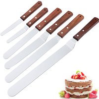 4/6/8/10/12inch Stainless Steel Cake Icing Spatula Frosting Spatula with Wooden Handle Butter Cake Spatula Knife Tool