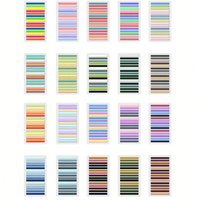 20 Packs Multicolor Thin Sticky Strips, Transparent Index Tabs, Writable Page Markers for Books, Office & School Stationery