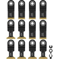 12Pcs Titanium Oscillating Saw Blades Set Multipurpose Bi-Metal Oscillating Multitool Blades Wear-Resistant for Cutting Metal