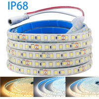 IP68 Waterproof LED Strip 2835 12V 24V Light Adhesive Tape with 2-pin Wire/ DC Plug 120 LEDs Flex Cold/Warm/Natural White Decor