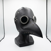 PU Leather Plague Doctor Mask Medieval Steampunk Bird Beak Face Halloween Cosplay Prop Vintage Gothic Costume Wholesale