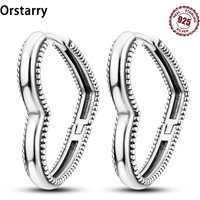925 Sterling Silver Simple Love Heart Series Jewelry Zircon Circle Hoop Earrings Women Fine Earring Jewelry Gift Accessories