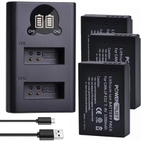 LP-E12 Battery/ USB Dual Charger for Canon EOS M 50,M50 Mark II,100D,EOS M, M2, M10, M100, PowerShot SX70 HS, Rebel SL1, Kiss X7