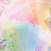 2 Pcs/Pack Cute Colorful Butterfly Bubble PET Toploader Deco Stickers DIY Scrapbooking Journaling Decorative Stickers Supplies