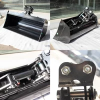 Excavator Attachment Hydraulic Driven 600mm Digger Accessories 24" Strong Toothless Tilting Bucket for Construction Sites