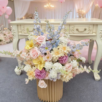 Customized Artificial Flower Ball Wedding Decoration Table Centerpiece Marriage Bouquet Road Lead Silk Floral Ball Display Props