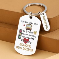 Bus Driver Appreciation Gifts For Men Women Best School Bus Driver Gift For Christmas Retirement Cute End Of Year Buses Keychain