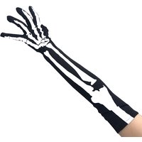 Halloween Unisex Adult Skeleton Skull Full Finger Long Gloves for Women Cosplay Stretch Gothic Bicycle Mittens Accessories