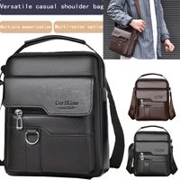 Men's Single-Shoulder Crossbody Bag Is Suitable for Business Travel and Can Be Carried by Hand Made of Pu Material.