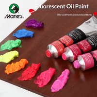 Marie's 60ml Fluorescent Oil Paint Bright Neon Lightfast Pigment for Canvas Creation Artist Student Hand Painting Art Craft