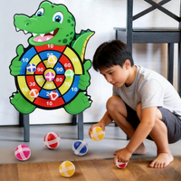 Cartoon Animal Dart Board Toy for Outdoor Garden Indoor Sports Stickey Ball Dart Child Montessori Games Educational Board Games