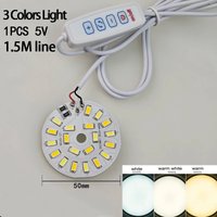 5/10PCS Lampe LED USB 5730 à lumière blanc chaud, 5V 10W, avec variateur d'intensité unique, pour lecture de livres et tablettes sur table de chevet, avec cordon d'alimentation