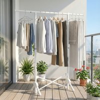 Folding Clothes Hanger 110LBS Drying Rack Hanging Quilt Stand (Horizontal Bar)
