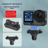 Lightweight Magnetic Quick Release Adapter Base for DJI Osmo Action 6 Nano Foldable Quick release Two Claw Mount Base