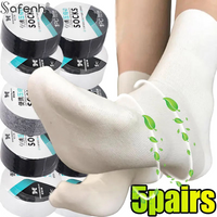 5pairs Disposable Travel Socks For Men Women Washable Compression Socks Portable Compression Highly Elastic Cotton Sock