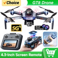 Neue GT8 Drone 8K Professionelle HD Dual Kameras Bildschirm Fernbedienung 5G WIFI Bürstenlosen Motor Hindernis Vermeidung Faltbare quadcopter Spielzeug