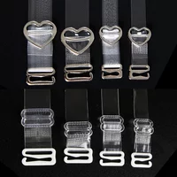 1Pair Women Transparent Bra Strap Silicone Non-Slip Adjustable Invisible Shoulder Straps Metal Hook Belts Underwear Accessories