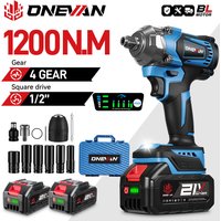 ONEVAN 1200N.M Borstelloze Elektrische Slagmoersleutel 1/2 inch Draadloze Momentsleutel Schroevendraaier Power Tool Voor Makita 18 V Batterij Pin