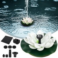 Solar Fountain Pump Lotus Floating Water Feature Bird Bath Pond Solar Pump with 4 Nozzles for Garden Outdoor Decoration 1.4W/7V