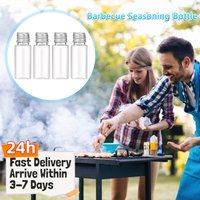4Pcs 20ml Barbecue Seasoning Bottle Refillable Seasoning Sauce Bottle Portable Clear Seasoning Bottle for Outdoor Barbecue