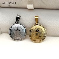 ACEROLL Stainless Steel Catholic Pendant Charms of Saint Benedict for Christian