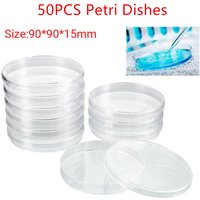 Boîte de Pétri en Plastique pour Laboratoire Scientifique de Seattle, Boîte de Culture de Bactéries avec Veds, Fournitures Scolaires, 90x15mm, 50 Pièces