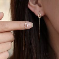 Minimalist Long Tassel Drop Earrings For Women Gold Color Geometric Water Drop Hanging Ear Line Party Jewelry Pendientes