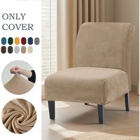 1PC Velvet Accent Armless Chair Cover Stretch Single Fat Chair Slipcover Sofa Covers Anti-dirty Furniture Protector Living Room