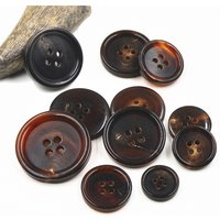 50Pcs/Set Natural Horn Buttons for Clothing Sweater Coat Sewing Vintage Decorations Buckle DIY Accessories Round 4-Holes Button