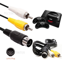 For SEGA Mega Drive 1 AV Audio Video Cable RCA Cord 1.8M/6FT AV Connection Composite 5 Pin Plug For Genesis 1 Accessories
