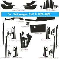 Carbon Fiber For Volkswagen Golf 8 2021-2023 Car Film Interior Sticker Center Console Gear Dashboard Air Door Handle Lift Panel
