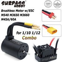 SURPASS HOBBY Waterproof Brushless Motor M540 M3650 M3660 w/ESC M45A/60A Combo for 1/10 1/12 RC Car Traxxas Off-Road Model Parts