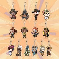 Hot game"Overwatch"6cm Acrylic Keychain,Q version,Cute Backpack Decor Ornament,Friend Gift,Fans Collection