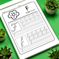 Cursive Handwriting Workbook 32 Pages, Beginner Cursive Alphabet Word Sentence Tracing Practice Calligraphy Book