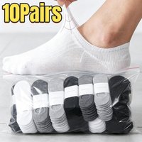 10 Pairs Fashion Men Women Loafer Boat Non-Slip Invisible No Show Non Slip Liner Low Cut Soft Breathable Cotton Short Socks