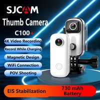 SJCAM C100 Mini 4K Action Camera POV Thumb Body Camera Light-Weight Magnetic Cam 30M Underwater Vlog 8x Zoom Loop Recording